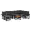 vidaXL Buiten bankenset 9 st Zwart en Donkergrijs Polyester