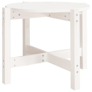 vidaXL Salontafel &Oslash;62,5x45 cm massief grenenhout wit