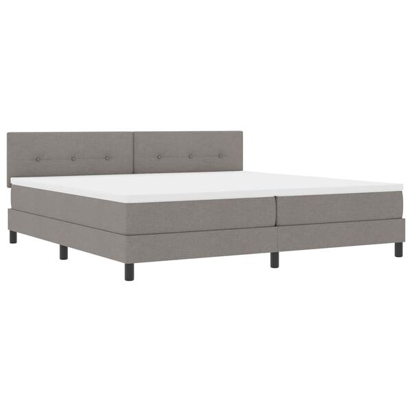 vidaXL Boxspring bed met matras met LED Taupe 200 x 200 cm Stof