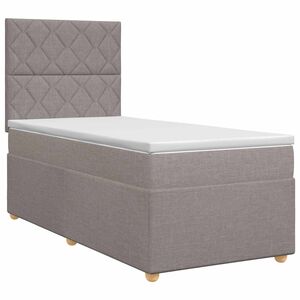vidaXL Boxspringbed met matras met hoofdeinde Taupe 80 x 200 cm Stof