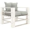 vidaXL Tuinbank met taupe kussens pallet hout
