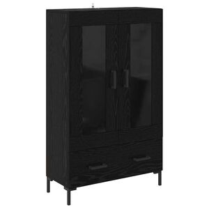 vidaXL Highboard Zwart Eiken 69,5 x 31 x 115 cm Bewerkt hout