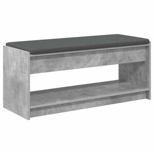 vidaXL Halbank met kussen met plank Beton Grijs 103 x 38 x 45 cm