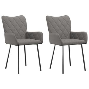 vidaXL Eetkamerstoelen 2 st stof lichtgrijs
