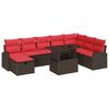 vidaXL Tuin Sofa Set 9 st Bruin poly rattan