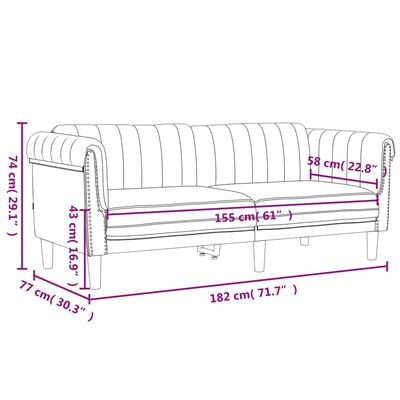 vidaXL 2-delige Loungeset fluweel crèmekleurig