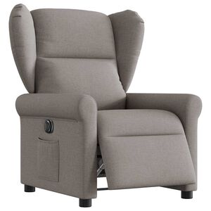 vidaXL Fauteuil verstelbaar elektrisch stof taupe
