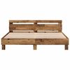 vidaXL Bedframe met hoofdeinde Oud hout 200 x 200 cm Bewerkt hout