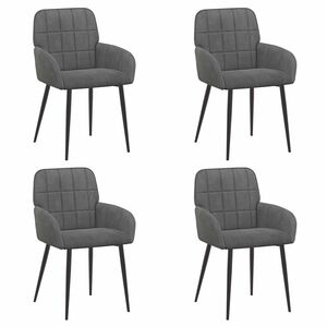 vidaXL Eettafelstoelen 4 st fluweel Donkergrijs 57 x 50 x 85 cm