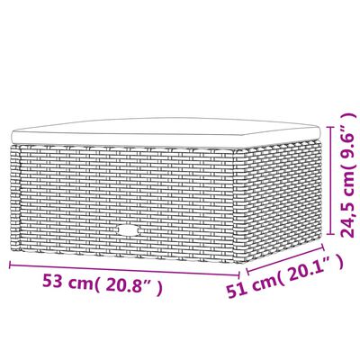 vidaXL 4-delige Loungeset met kussens poly rattan grijs