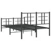 vidaXL Bedframe met hoofd- en voeteneinde metaal zwart 120x200 cm