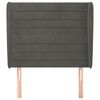 vidaXL Hoofdbord met randen 83x23x118/128 cm fluweel donkergrijs