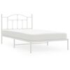 vidaXL Bedframe met hoofdbord metaal wit 107x203 cm