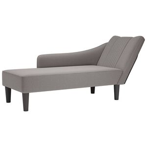 vidaXL Chaise longue met rechterarmleuning stof taupe