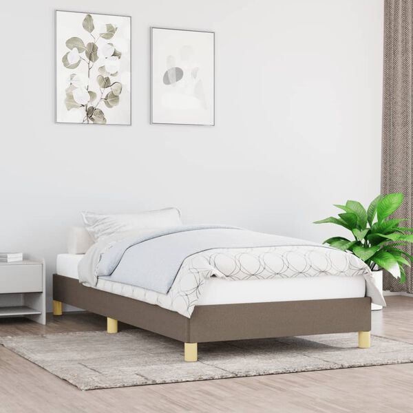 vidaXL Bedframe zonder matras 90x190 cm stof taupe