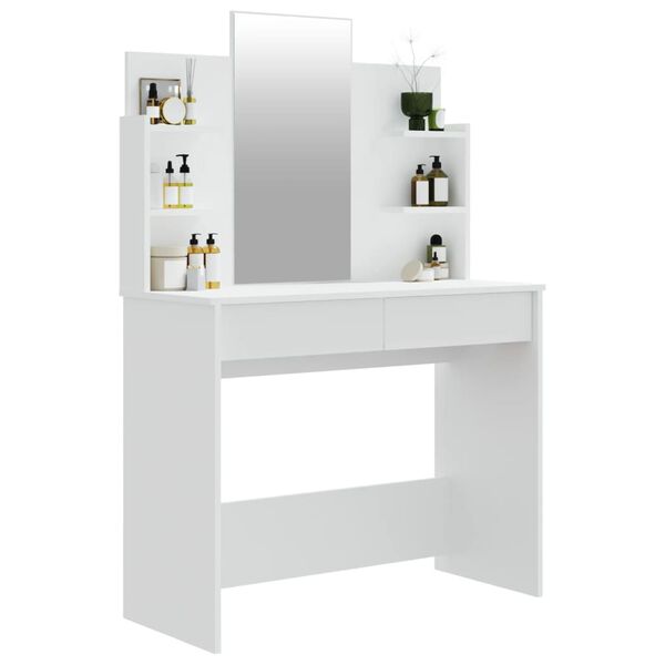 vidaXL Kaptafel met spiegel 96x40x142 cm wit