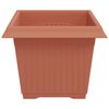 vidaXL Vierkante Bloempot 24 pcs Baksteenrood 23 x 23 x 17,5 cm