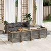 vidaXL 8-delige Loungeset met kussens poly rattan grijs