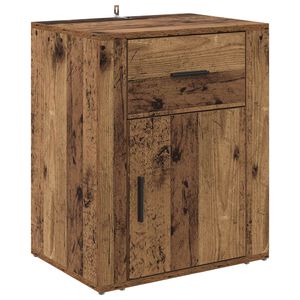 vidaXL Nachtkastje met lade Oudhout 35 x 50 x 60 cm Bewerkt hout