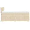 vidaXL Boxspring met matras stof cr&egrave;mekleurig 90x200 cm