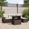 vidaXL 6-delige Loungeset met kussens poly rattan bruin
