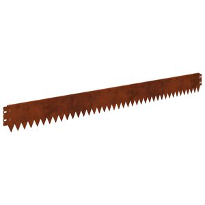 vidaXL Gazonrand 10 st 103 x 10 cm Staal Roestkleurig