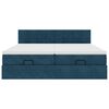 vidaXL Ottoman bed met matrassen 200x200cm fluweel donkerblauw