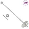 vidaXL Grondankers 10 st 10x60 cm gegalvaniseerd metaal