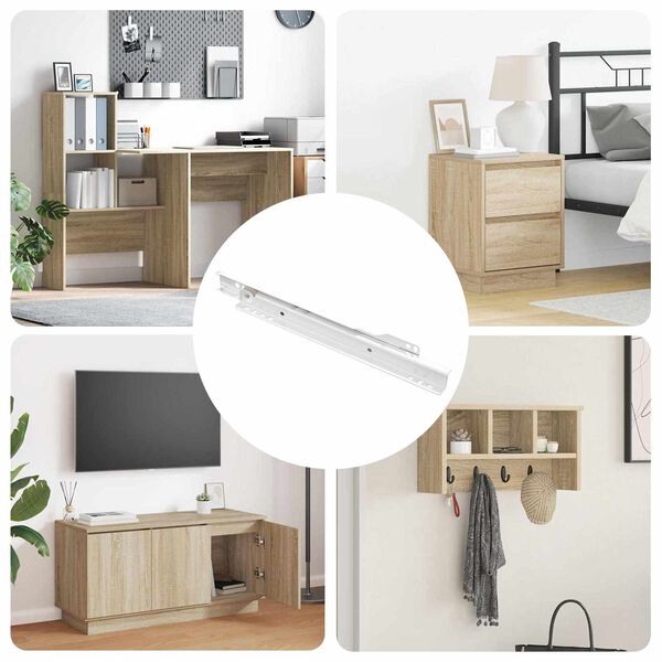 vidaXL Ladegeleider 87 pcs Wit Staal