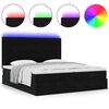 vidaXL Ottoman bed met matrassen en LED's 160x200cm fluweel zwart
