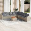 vidaXL 10-delige Loungeset met kussens poly rattan beige
