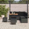 vidaXL Tuin Sofa Set met kussen met opslag met kussen 8 pcs Zwart