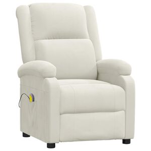 vidaXL Massagestoel fluweel cr&egrave;mekleurig