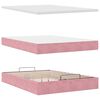 vidaXL Ottoman bed met matras en LED's 140x200cm fluweel roze