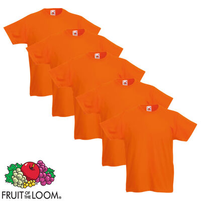 Fruit of the Loom Kindershirt origineel 5 st 128 oranje