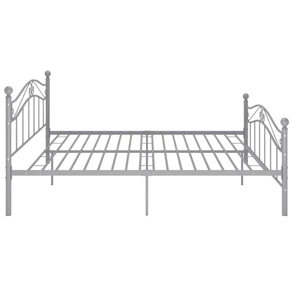 vidaXL Bedframe metaal grijs 160x200 cm