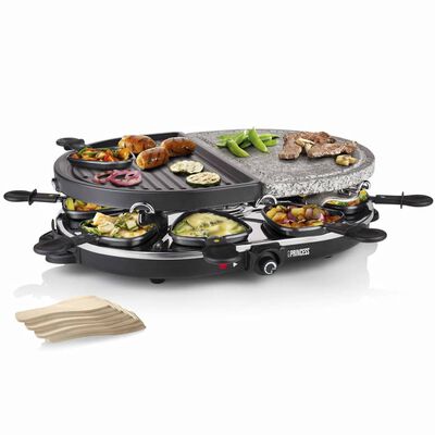 Princess Ovale steengrill/gourmetstel met 8 pannetjes 1200 W 162710