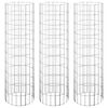 vidaXL Gabion plantenbakken 3 st rond verhoogd &Oslash;30x100 cm staal