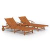 vidaXL Ligbeddenset met tafel massief acaciahout