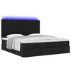 vidaXL Ottoman bed met matrassen en LED's 200x200cm stof zwart
