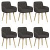 vidaXL Eettafelstoelen 6 pcs Boucl&eacute; Donkergrijs 59 x 57 x 85 cm