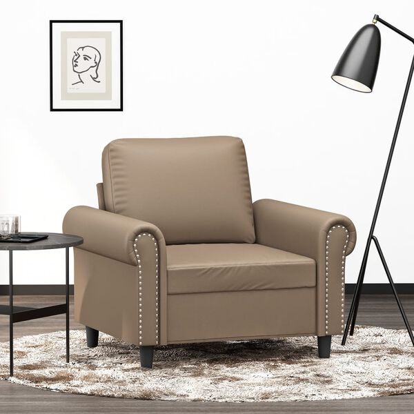 vidaXL Fauteuil 60 cm kunstleer cappuccinokleurig