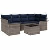 vidaXL Tuin Sofa Set met kussen 7 pcs Grijs en Marineblauw poly rattan