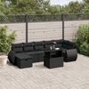 vidaXL 8-delige Loungeset met kussens poly rattan zwart