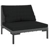vidaXL Tuinbank met kussens halfrond poly rattan