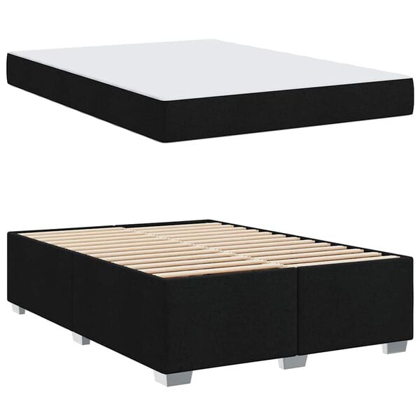 vidaXL Bedframe met matras Zwart 140 x 200 cm Stof