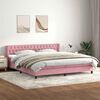 vidaXL Boxspring met matras fluweel roze 200x210 cm