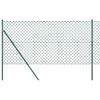 vidaXL gaashek met grondbevestiging 1 x 25 m PVC-Coated Staal Groen