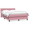vidaXL Boxspring met matras fluweel roze 160x210 cm