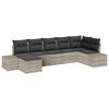 vidaXL Tuin Sofa Set met kussen 7 pcs Lichtgrijs poly rattan